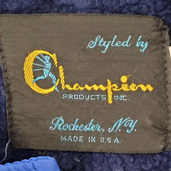 Vintage 60s Champion Product Inc Coach Jacket S/M 22x27 Sherpa-Lined Baggy USA - Picture 15 of 16